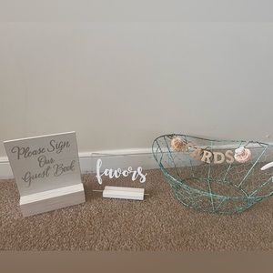 Wedding Decor Bundle (Card Basket, Favor Sign, Guest Book Sign)